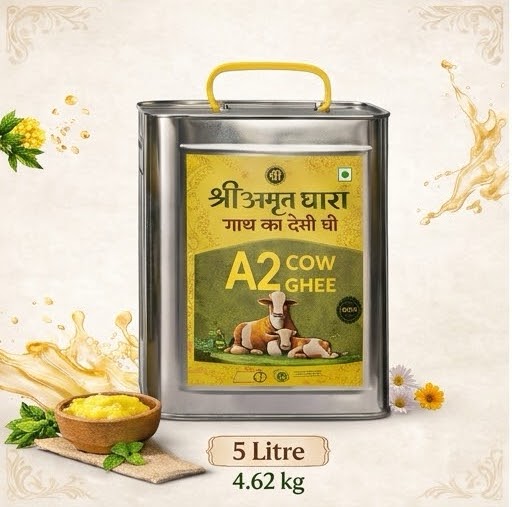 Shri Amrit Dhara A2 Ghee 5 Litre Food Grade Tin